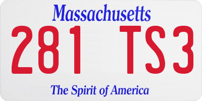 MA license plate 281TS3