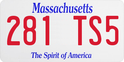 MA license plate 281TS5