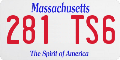 MA license plate 281TS6