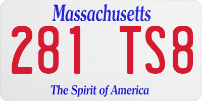 MA license plate 281TS8