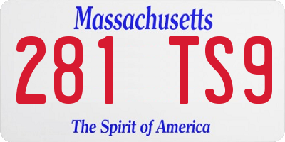 MA license plate 281TS9