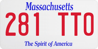 MA license plate 281TT0