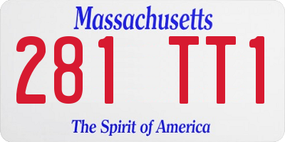 MA license plate 281TT1