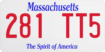 MA license plate 281TT5
