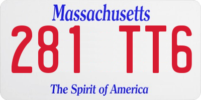 MA license plate 281TT6