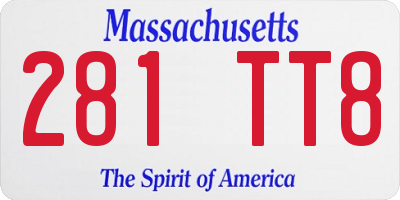 MA license plate 281TT8