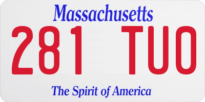 MA license plate 281TU0
