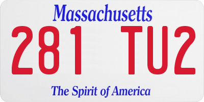 MA license plate 281TU2