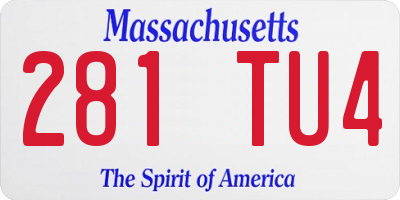 MA license plate 281TU4