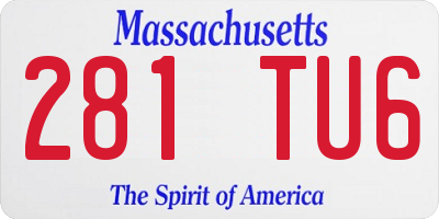 MA license plate 281TU6