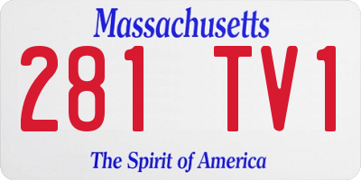 MA license plate 281TV1