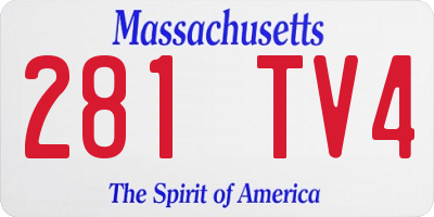MA license plate 281TV4