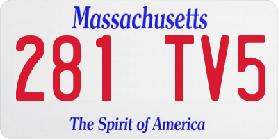 MA license plate 281TV5