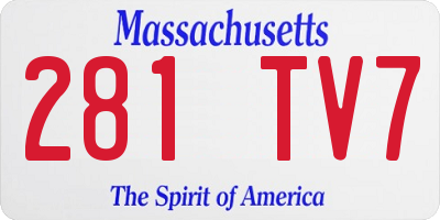 MA license plate 281TV7