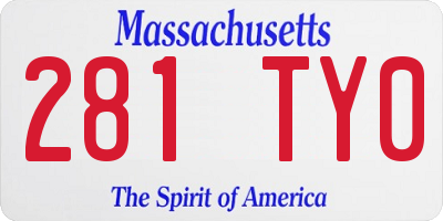 MA license plate 281TY0