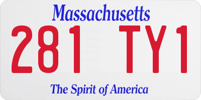 MA license plate 281TY1