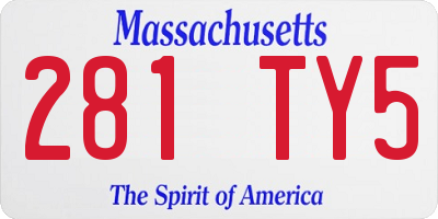 MA license plate 281TY5
