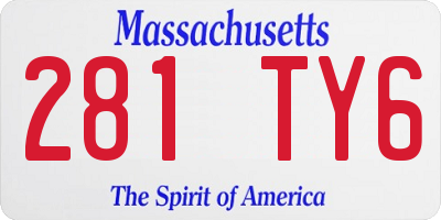 MA license plate 281TY6