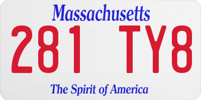 MA license plate 281TY8