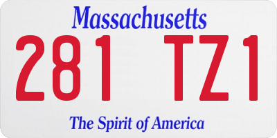 MA license plate 281TZ1