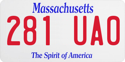 MA license plate 281UA0