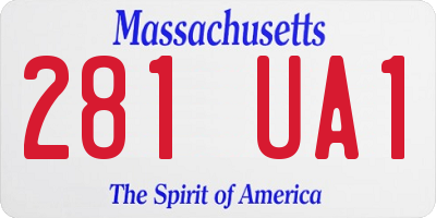 MA license plate 281UA1