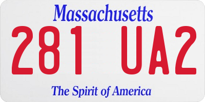 MA license plate 281UA2