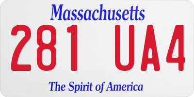 MA license plate 281UA4