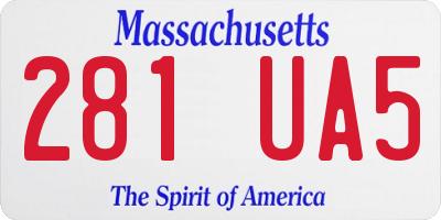 MA license plate 281UA5