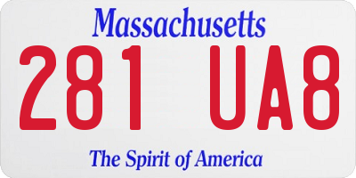 MA license plate 281UA8