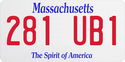 MA license plate 281UB1