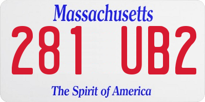 MA license plate 281UB2