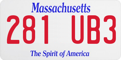 MA license plate 281UB3