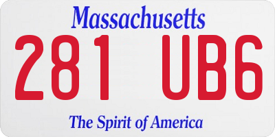 MA license plate 281UB6