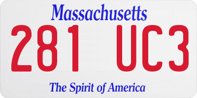 MA license plate 281UC3