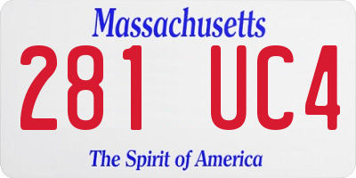 MA license plate 281UC4