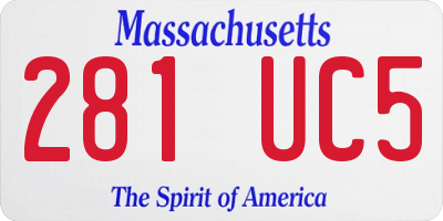 MA license plate 281UC5