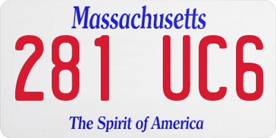 MA license plate 281UC6