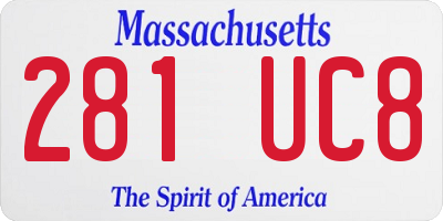 MA license plate 281UC8