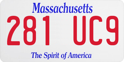 MA license plate 281UC9