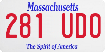 MA license plate 281UD0