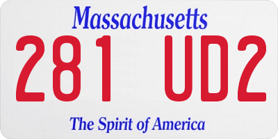 MA license plate 281UD2