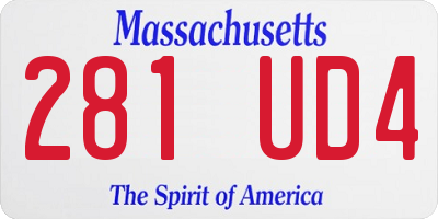 MA license plate 281UD4