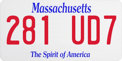 MA license plate 281UD7