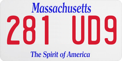 MA license plate 281UD9