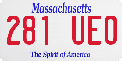 MA license plate 281UE0