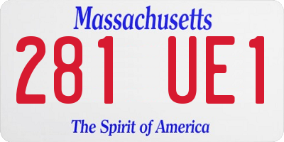 MA license plate 281UE1