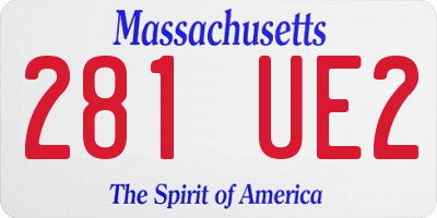 MA license plate 281UE2