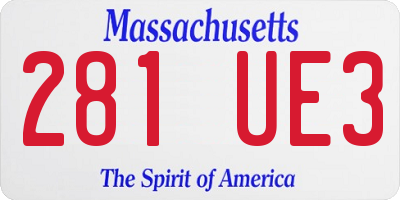 MA license plate 281UE3