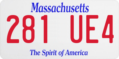 MA license plate 281UE4